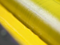 Yellow on the press Stock Footage