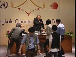 WRAP Climate change conference begins, news conference, protest News Clip