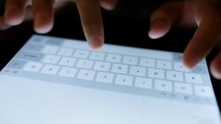 Woman typing a tablet Stock Footage