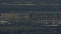 Aerials of planes landing at Heathrow Airport News Clip