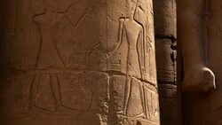 Reliefs from Hypostyle Hall Luxor Temple, Luxor Egypt Stock Footage