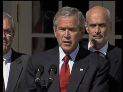 President in Rose Garden address on Katrina News Clip