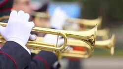 trumpeters military band Stock Footage