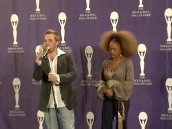 21st Annual Rock and Roll Hall of Fame Induction Ceremony press room Stock Footage