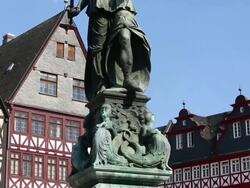 Lady Justice in Frankfurt Stock Footage