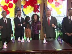 Madame Tussauds Celebrates Barack Obama's 48th Birthday Stock Footage