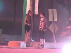 Fred Savage & Friend Enjoy Halloween at Bootsy Bel Stock Footage