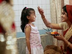 Woman giving blessings to her daughter  Stock Footage