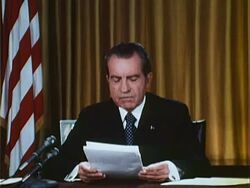 Nixon's First Watergate Speech - Part 4 of 9 Stock Footage