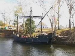 The Nina Caravel Ship Stock Footage
