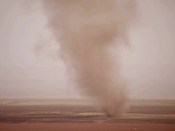 Road and desert storm in Gansu province, China Stock Footage