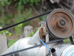 water tube is working by belt Stock Footage