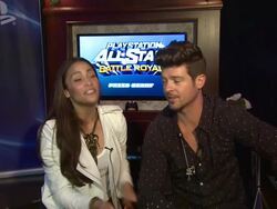 INTERVIEW: Paula Patton, Robin Thicke Stock Footage