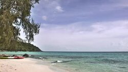 The beach and kayak Stock Footage