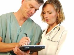 Medical Professionals using Digital Tablet Stock Footage