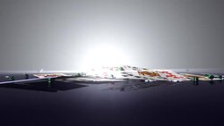 The word casino appears among falling casino chips, dice, and playing cards. Stock Footage