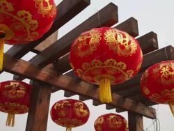 MS Red lanterns to celebrate Chinese spring festival / xi'an, shaanxi, china Stock Footage