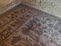 Piazza Armerina (villa Romana del Casale), room of the small hunt Stock Footage