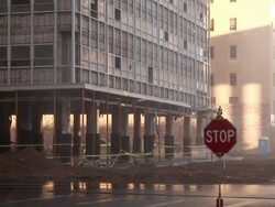 WS Office building in city is demolished in controlled implosion using explosives / Midland, Texas, USA Stock Footage