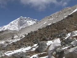 WS PAN View of Route to Everest Basecamp in Khumbu(Glacier) Valley / Thokla, Khumbu Region, Nepal Stock Footage