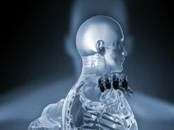 Computer generated image anatomical model of human skeleton (male adult) Stock Footage