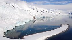 Aerial Views of Glaciers on Livingston Island, Antarctica Stock Footage