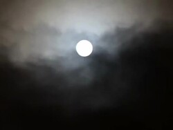 WS T/L View of Clouds passing over moon /Vestal, New York, United States Stock Footage