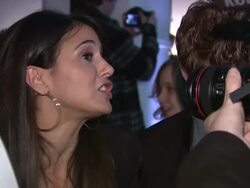 Emmanuelle Chriqui and JD Sieter at Crest 3D White Presents Art Garde Designers at The Box at Lincoln Center on 02/09/2012 in New York, NY, United States Stock Footage