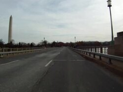 Driving towards the Washington Monument on an overcast day. Stock Footage