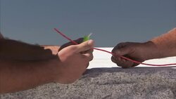 Quarry workers set explosives at a granite quarry. Stock Footage