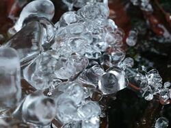 CU View of iceles  /  Kastel-Staadt, Rhineland-Palatinate, Germany Stock Footage