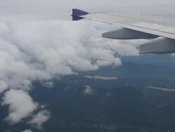 View from Airplane wing Stock Footage