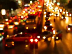 Defocused traffic Stock Footage