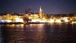 Valletta At Night Stock Footage