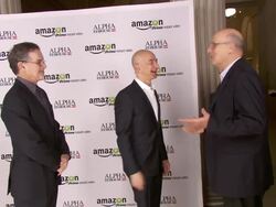 Jeff Bezos and Jeffrey Tambor at Amazon Studios Premiere Screening for "Alpha House" Event at the Metropolitan Museum of Art Stock Footage