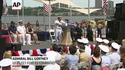 New York City Mayor Bill de Blasio said he wants to end "the reality of veterans who are homeless" as he spoke at a Memorial Day ceremony at the Intrepid Sea, Air, and Space Museum Monday. (May 26) News Clip