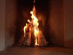 Fire in the stove. Stock Footage