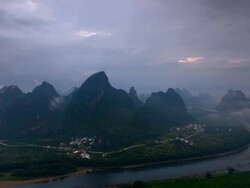 li river in the morning Stock Footage