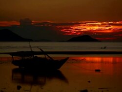Timelapse sunset in Indonesia at low tide Stock Footage