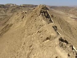Aerial Ramon Crater aka Makhtesh, Mitzpe ramon, Negev, Israel Stock Footage