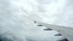 Wing of Airplane Stock Footage