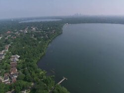 WS AERIAL POV View of cityscape / Minneapolis, Minnesota, United States  Stock Footage