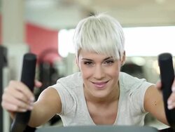 Young woman cycling Stock Footage