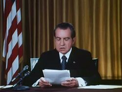 Nixon's First Watergate Speech - Part 5 of 9 Stock Footage