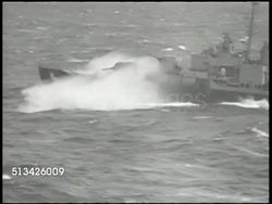 1940s: UNITED STATES NAVY: VS Convoy of U.S. Navy ships, including battleships, warships, &amp; cargo ships traveling at sea. WWII, World War II, Pacific Front, mobilizing Instructional Video