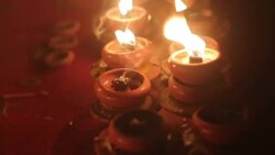 Lamp in Loi Krathong Traditional Festival in Thailand Stock Footage