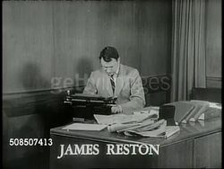 Journalist James Reston Explains North Atlantic Pact News Clip