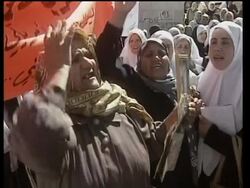 Demonstrations in support of Iraq, Israeli comment News Clip
