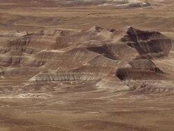 MS AERIAL Shot of Humphrey's Peak above little painted Desert / Arizona, United States Stock Footage