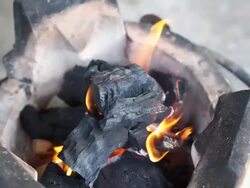 Charcoal stove Stock Footage